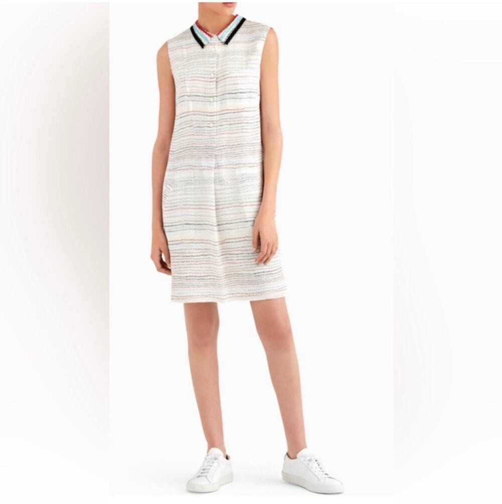 Jason Wu GREY Silk Pascal Scribble Print Dress Sequin Collar Size 4